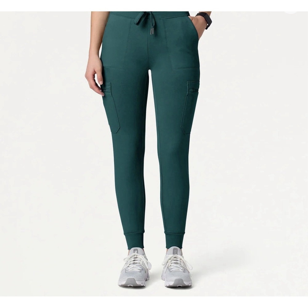 Jaanuu Kait 10-Pocket Skinny UltraSOFT Women's Scrub Joggers Teal‎ Medium